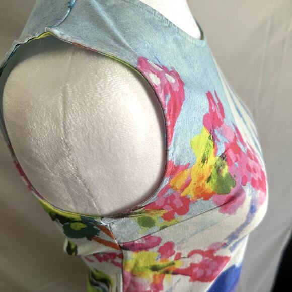 Desigual Fitted Woman Uneven Japanese Print Stretch Dress/Skort XS - Picture 2 of 11